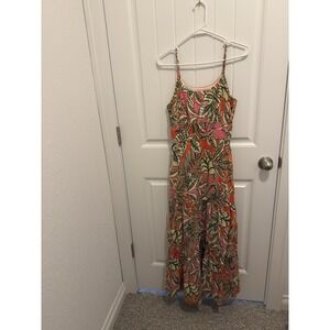 C&C California Women's‎ Bright Tropical Print Maxi Tiered Dress Size XS
